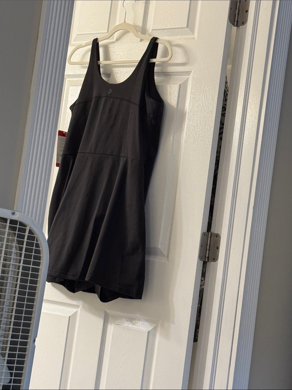 Black Athletic Tank Dress with Built-In Shorts